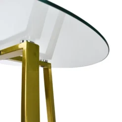 Hana + Bingo 5-Piece Round Clear Glass Dining Table Set With 4 Upholstered Chairs Gold Legs - The Pop Maison 16 Hana + Bingo 5-Piece Round Clear Glass Dining Table Set With 4 Upholstered Chairs Gold Legs - The Pop Maison -Dine Furniture GUEST f9a3c9ee 8a19 4e49 9150 c433897d49cf