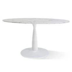 Harris 59'' Artificial Top Oval Dining Table With Pedestal Base In White-The Pop Maison 13 Harris 59'' Artificial Top Oval Dining Table With Pedestal Base In White-The Pop Maison -Dine Furniture GUEST f9c55d53 9586 4f14 b6ed 1afde4b8de7b