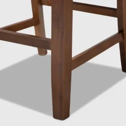 Set Of 2 Caron Fabric Upholstered Wood Counter Height Pub Chair Set Gray/Walnut - Baxton Studio -Dine Furniture GUEST fac9870c aa75 4685 af11 a3c5427a7b30