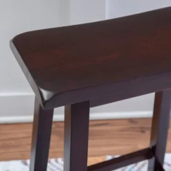 24" Saddle Counter Height Barstool Wood Brown - Linon 14 24" Saddle Counter Height Barstool Wood Brown - Linon -Dine Furniture GUEST fba8c9bf 9fcd 491c afac cb12909472e6