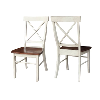 5pc 36" Dining Set RoundExtendable Dining Table Wood/Antiqued Almond/Espresso - International Concepts 7 5pc 36" Dining Set RoundExtendable Dining Table Wood/Antiqued Almond/Espresso - International Concepts - Image 5