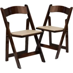Emma And Oliver 2 Pack Wedding Party Event Wood Folding Chair With Vinyl Padded Seat -Dine Furniture GUEST fd40b519 5a3b 4bb3 879d cb65b5a0260b