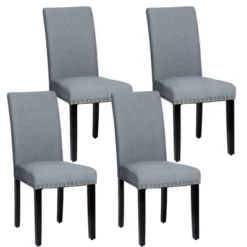 Costway Set Of 4 Fabric Dining Chairs W/Nailhead Trim 27 Costway Set Of 4 Fabric Dining Chairs W/Nailhead Trim -Dine Furniture GUEST fd7734c9 26f4 4cc9 a3bf 15ba62d59571