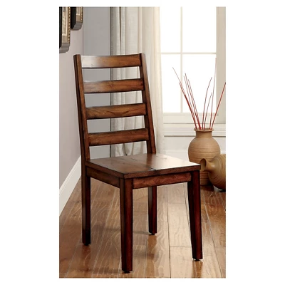 Set Of 2 Taylor Rustic Slat Back Side Dining Chairs Oak - HOMES: Inside + Out 3 Set Of 2 Taylor Rustic Slat Back Side Dining Chairs Oak - HOMES: Inside + Out