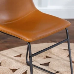 Set Of 2 Laslo Modern Upholstered Faux Leather Dining Chairs - Saracina Home -Dine Furniture GUEST fe245bc2 14e4 4821 9570 ac728abc73e4