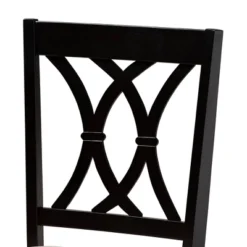 7pc Reneau Upholstered Wood Dining Set Sand Brown/Espresso - Baxton Studio -Dine Furniture GUEST fe32481a 4d52 44bf 8268 227852db3346