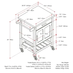 Sage Wood Kitchen Cart White - CorLiving 27 Sage Wood Kitchen Cart White - CorLiving -Dine Furniture GUEST ff494a7d 5b94 403a 957a 01fad89cc3a8
